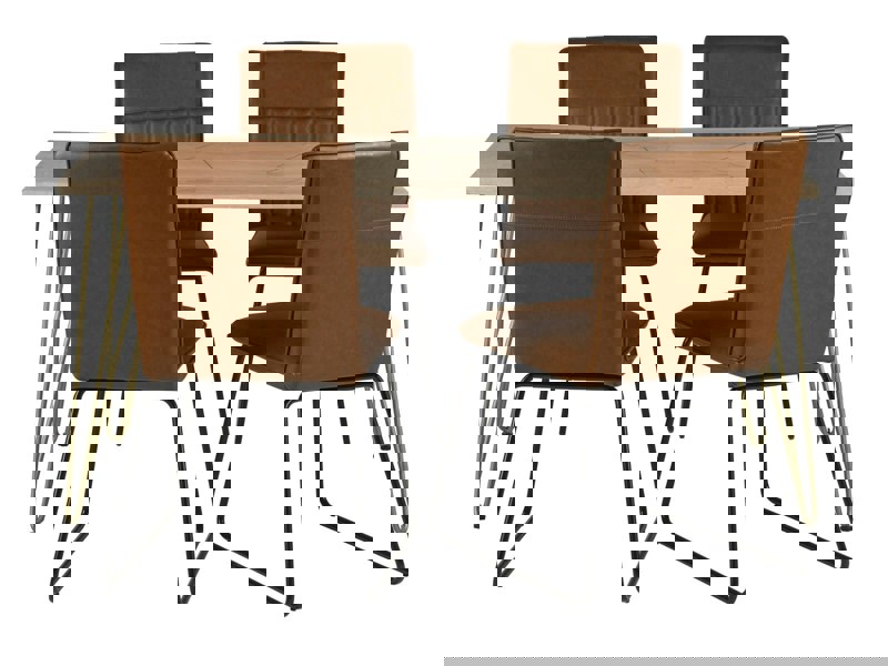 IH Design Rectangular 6 Seater Dining Table Barbuto Light Mango