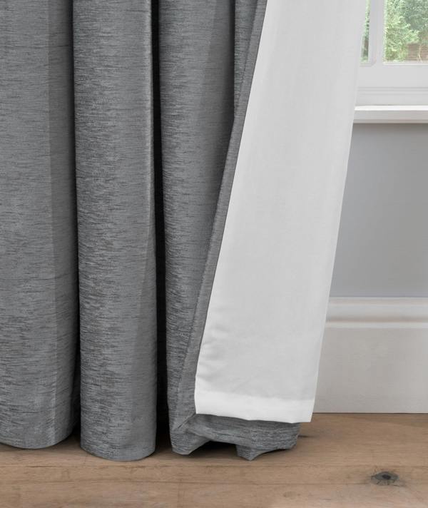 Smart Living Chenille Eyelet Curtain - Silver