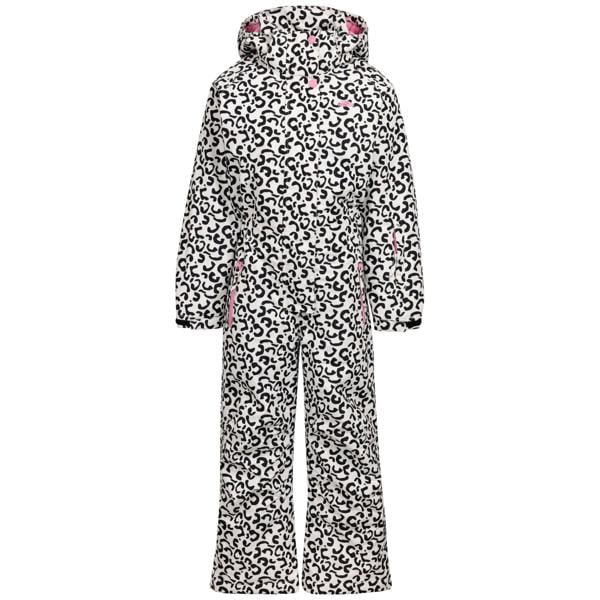 Trespass Girls Heysen Leopard Print Ski Suit - White