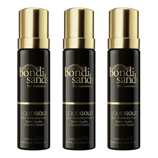 Bondi Sands 3 x Bondi Sands Liquid Gold Self Tanning Foam Salon Quality Coconut Scent 200ml