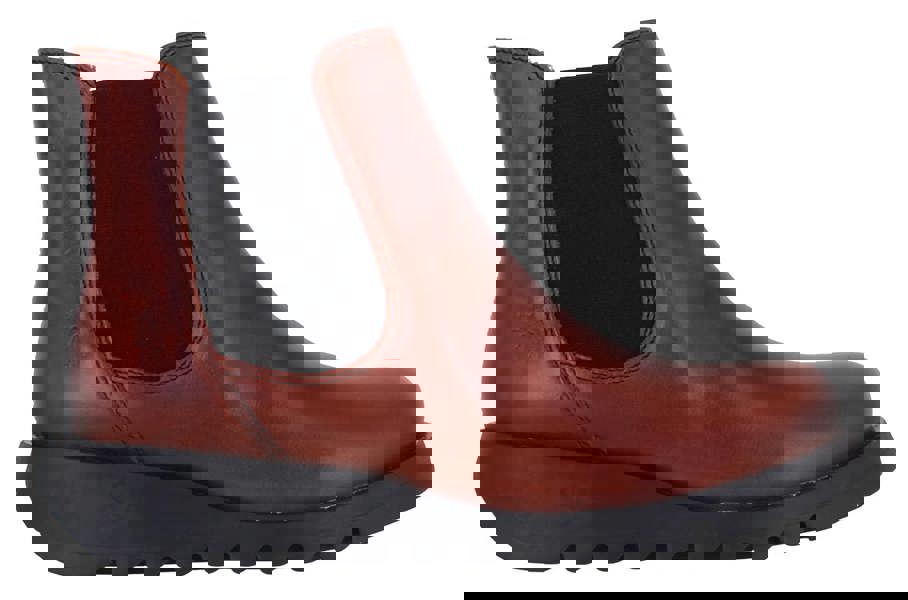 Fly London Salv Womens Wedged Heeled Chelsea Leather Ankle Boots