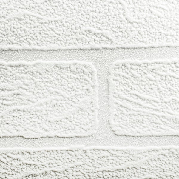 Superfresco Paintable Brick Effect Textured Wallpaper - White Durable - 10m