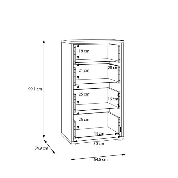 Alice Springs Tall 4 Drawer Chest with Push-to-Open Drawers in Elegancia Oak