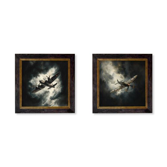 Exceptional Art Fighting Jets Square - Oxford Slim Square - Collection of 2 - 44 x 44 cm