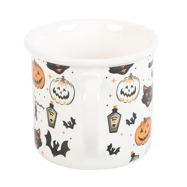 Serano Spooky Cat and Pumpkin Print Mug