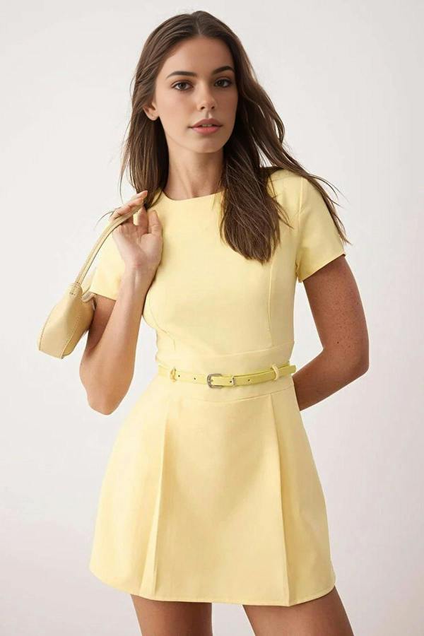 WOVCOR Belted Mini Playsuit