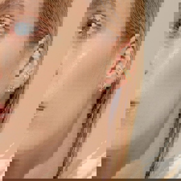 Eternal Bloom™ 14K White Gold Lotus Flower Diamond Earrings image 1