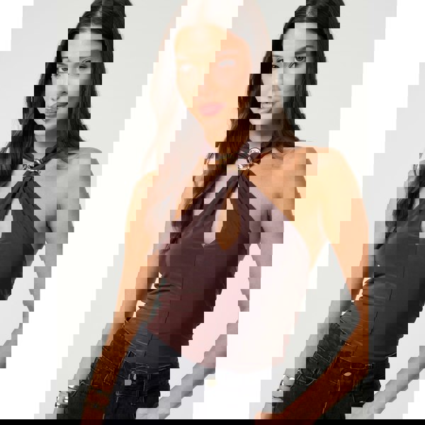 Pink Vanilla Keyhole Halter Top