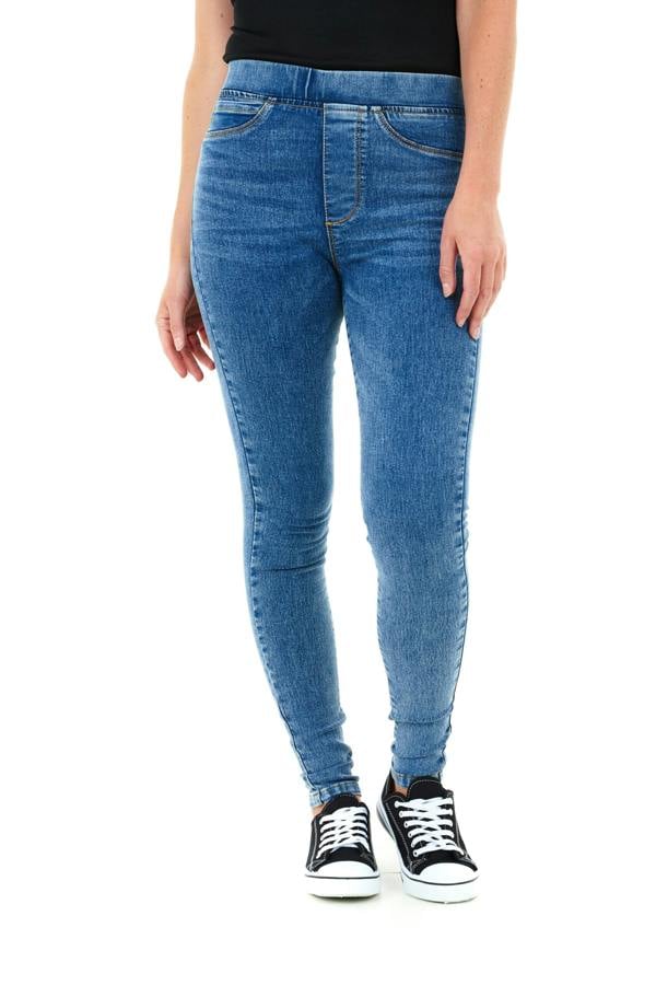 Smart Living Women's Stylish Skinny Fit Denim Jeggings with Pockets - Trendy & Comfy - Acid Blue