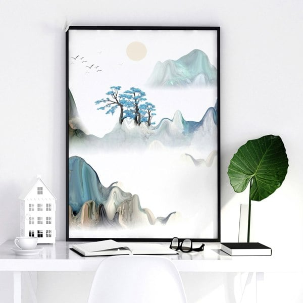 Japanese landscape art | set of 3 wall art for home office