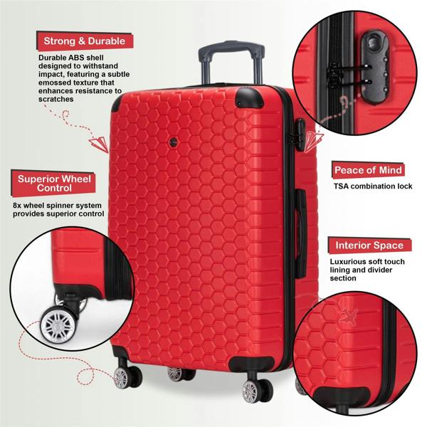 Eagle Luggage Strong ABS Hardshell Cabin Suitcase 55 x 40 x 20 cm Luggage Suitable for Easyjet, Ryanair
