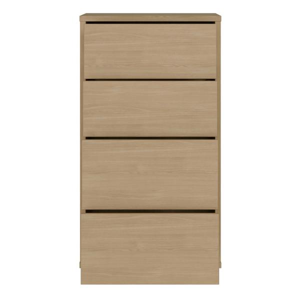 Alice Springs Tall 4 Drawer Chest with Push-to-Open Drawers in Elegancia Oak