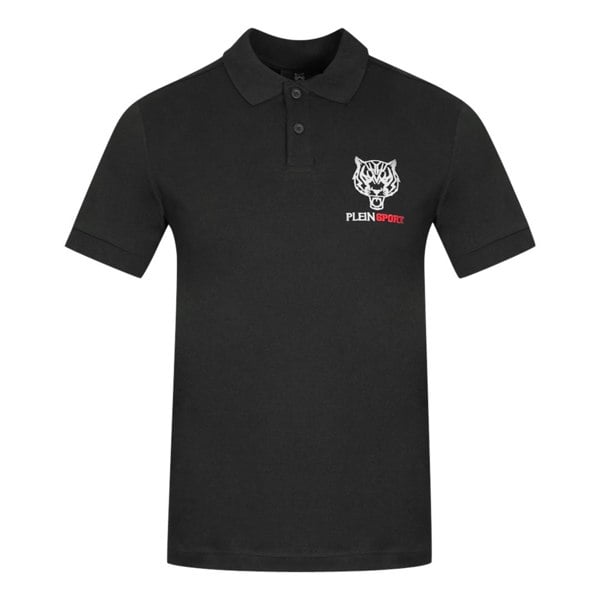 Plein Sport Block Chest Logo Polo Shirt - Black