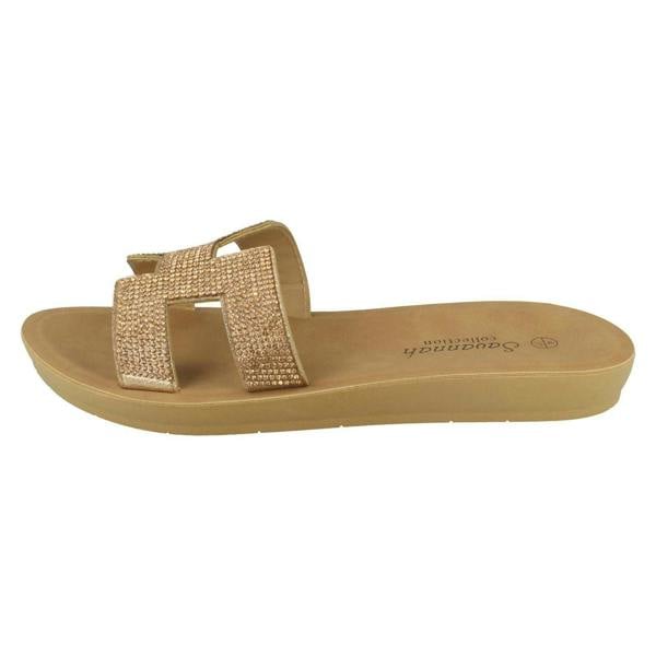 Savannah Ladies Savannah Diamante Vamp Mules