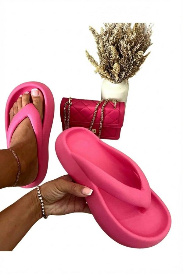Cora Chunky Platform Flip-flops Sandals - Fuschia_wb