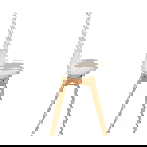 Life Interiors Single Scandinavian Dining Chair with Leather Cushions Solid Wood Legs