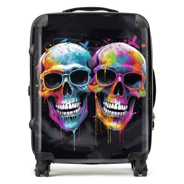 Warren Reed Splashart Happy Skeletons In Glasses Suitcase