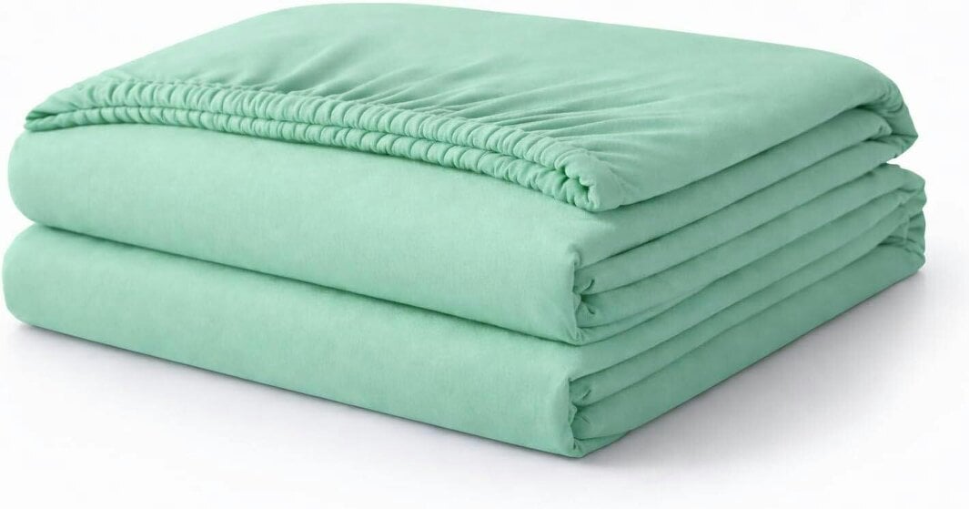 Night Zone Polycotton Fitted Sheet 25cm Deep – Soft Easy Care Elasticated Bedding - Mint Green