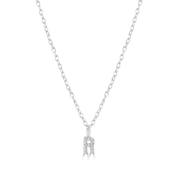 Sterling Silver Crystal Initial Necklace - MYLEE London