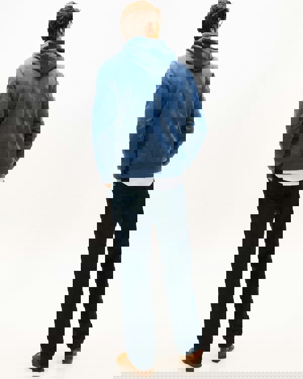 Tommy Hilfiger Essential Flag Embroidery Mens Fleece Hoodie - Aegean Sea Heather