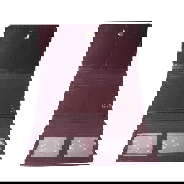 Assots London 'CLAIRE' Plum Polished VT Vintage Leather Flap Over Purse