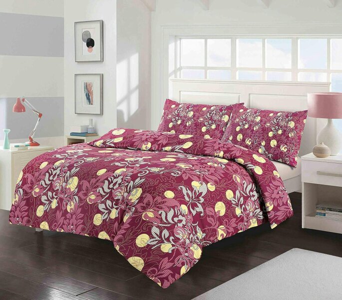 Night Zone Amelia Floral Reversible Polycotton Duvet Cover Set – Soft Easy Care Bedding