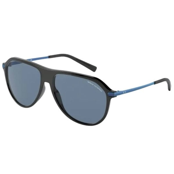 Armani Exchange Blue Lens Black Sunglasses