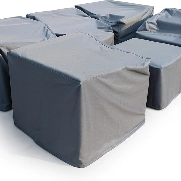 Fimous Black High Density PVC Rattan Furniture Rain Cover - Custom-Sized For Your Set