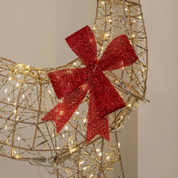 Samuel Alexander 1m Light up Gold Twist Christmas Standing Reindeer with 300 Warm White LEDs