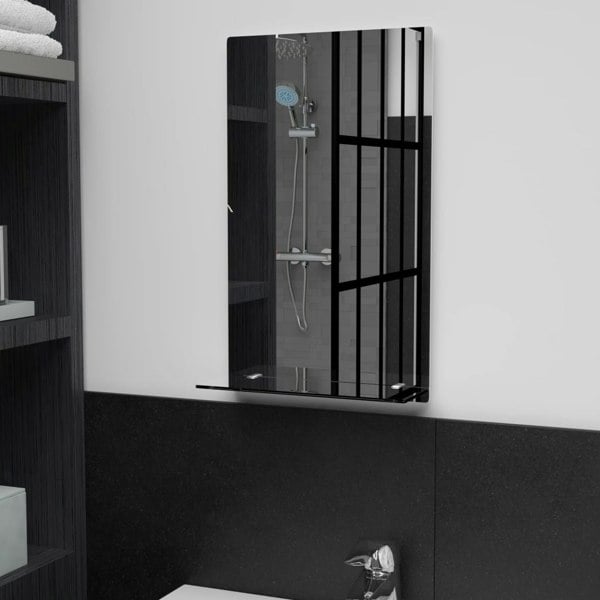 Berkfield Wall Mirror with Shelf 30x50 cm Tempered Glass
