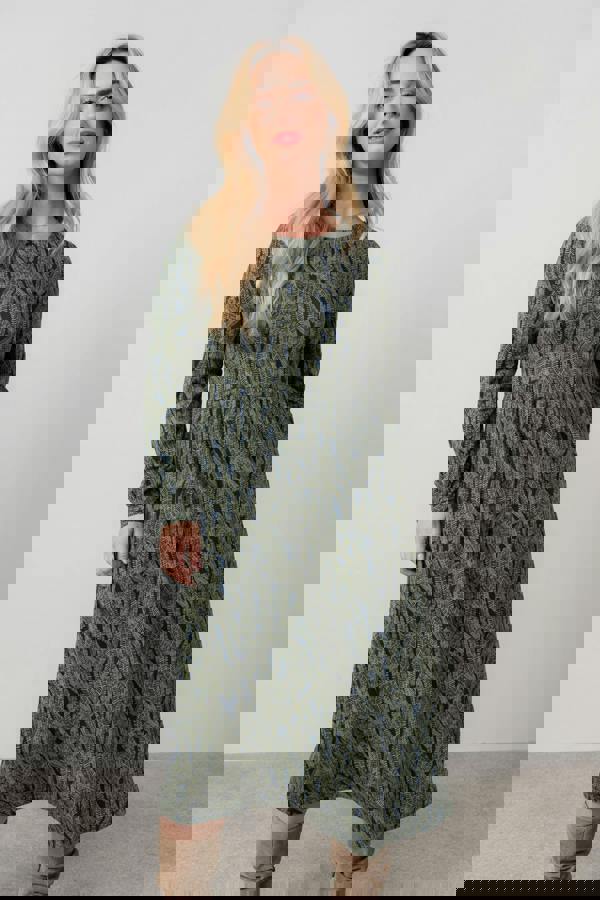 Lily & Me Damson Cotton Jersey Midi Dress Navy