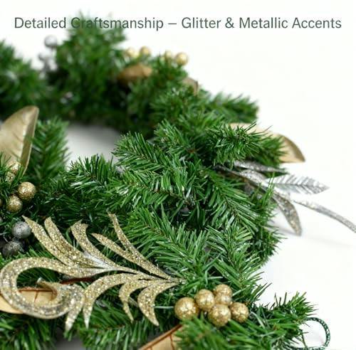 2m Champagne and Silver Christmas Garland for Elegant Home and Seasonal Decorating image 6