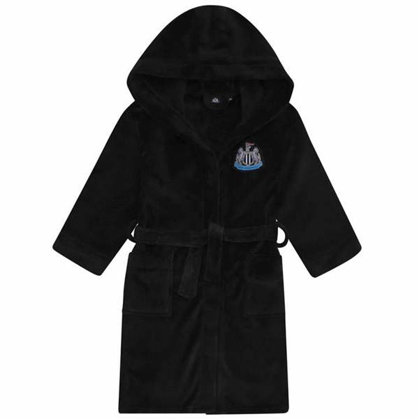 Newcastle United FC Kids Black Hooded Dressing Gown 3 - 4 Years, Clothing, Sports, Gift