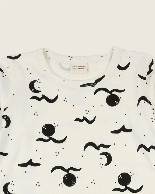 organic cotton Cream Moon Wave Print Top - image 3