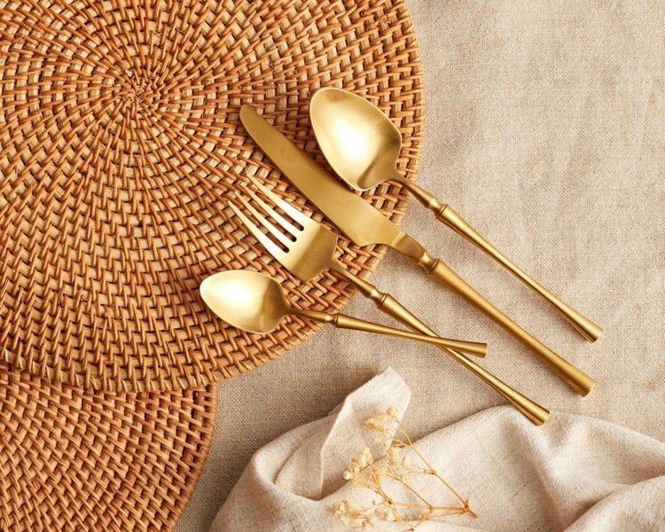 Gold Stainless Steel Cutlery Set. Restaurant Quality Flatware from What a Host Home Decor