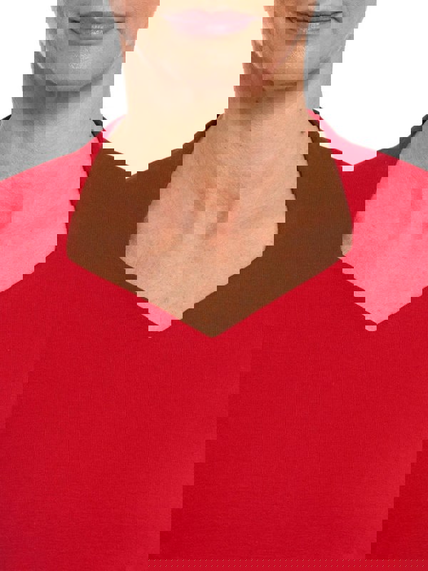 PennyPlain High Back Sweetheart Neck Top - Red