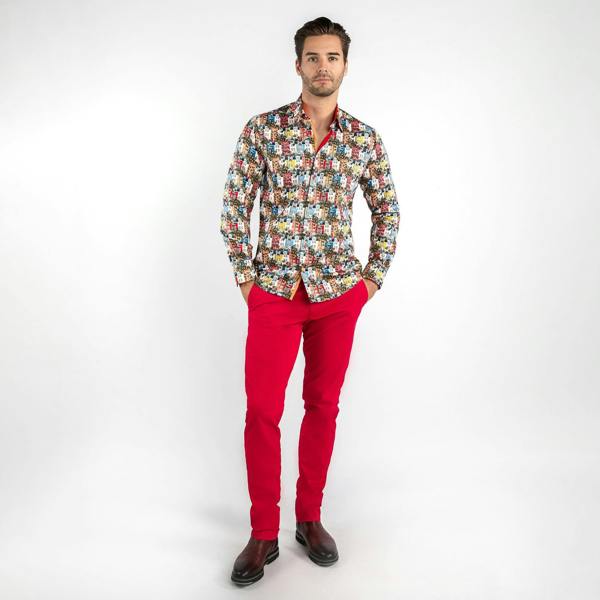HOLIDAY HOUSES EXOTIC PRINT SHIRT - Premium Men's Patterned Shirt by Claudio Lugli | Bold Design, Tailored Fit, Best Printed Shirts