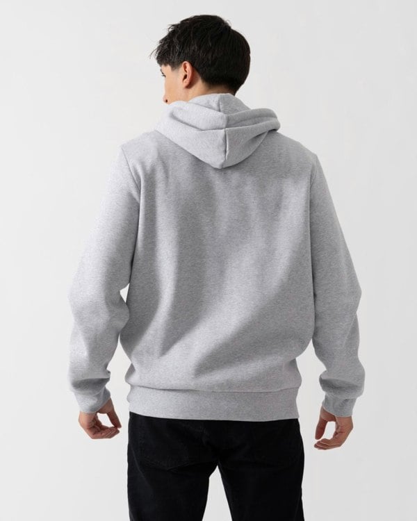 Lacoste Mens Fleece Full-Zip Hoodie - Silver Chine CCA