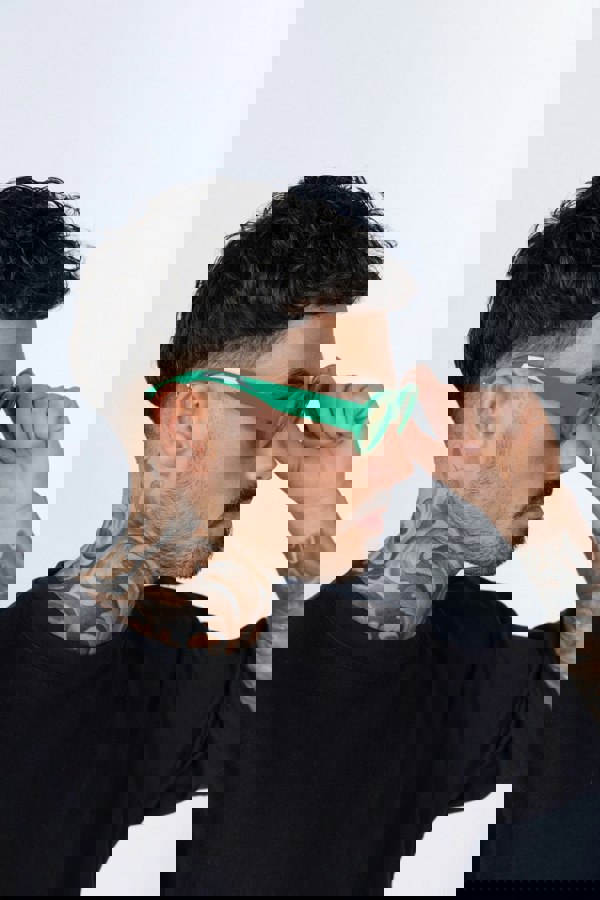 SVNX Retro Small Oval Sunglasses Green