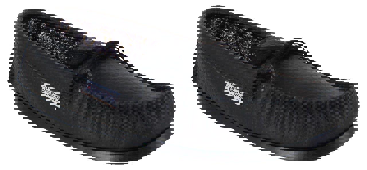 Lambretta Mens British Hand Made Leather Paisley Lined Moccasin Slippers