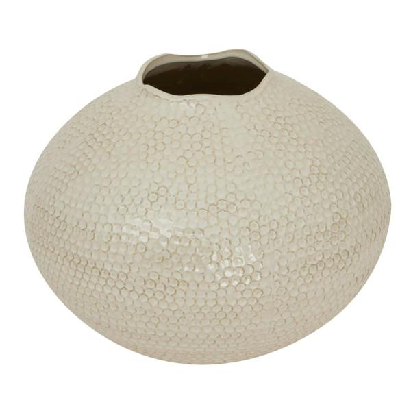Hill Interiors Zaffera Caldron Vase - White/White