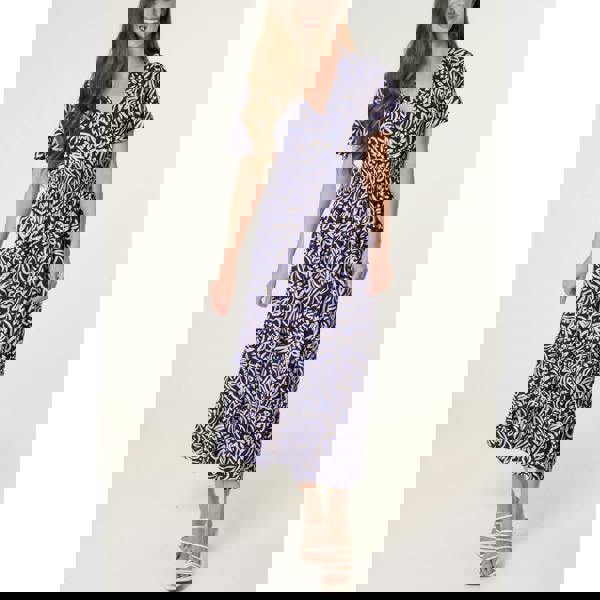 Blue Vanilla Wrap Front Midi Dress