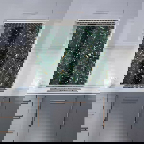 Warren Reed - Designer Deepest Green Quartz Effect Kitchen Splashback