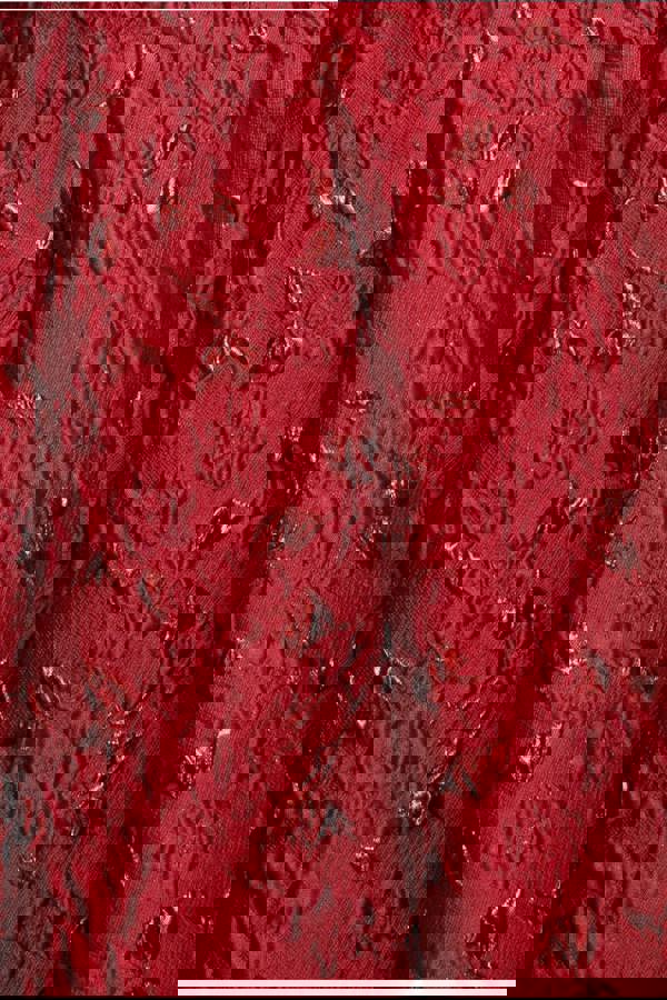 Jacquard Sleeveless A-line Midi Dress - Red DR4163