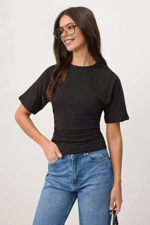 Wardrobe Essentials Fitted Short Sleeve Stretch Knit T-Shirt