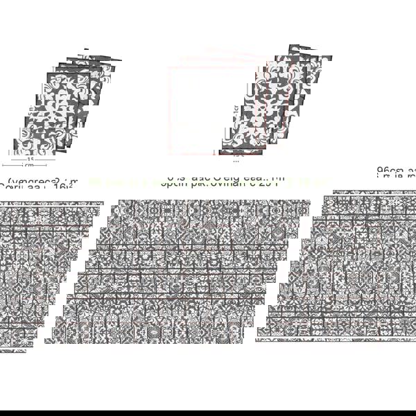 WALPLUS WT1543 - Vintage Cracked Design Medieval Tiles Wall Stickers - 15 cm x 15 cm - 24 pcs