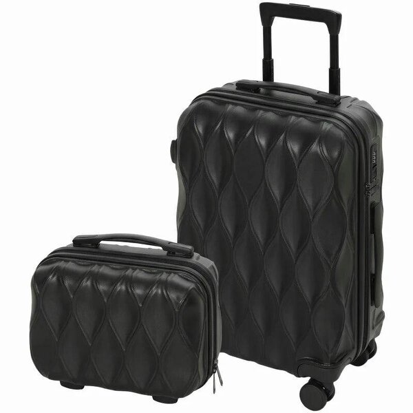 2-Piece Luggage Set, ABS Hard Shell Carry On Suitcase Set with TSA Lock, Spinner Wheels, 12/20 inch, Black
