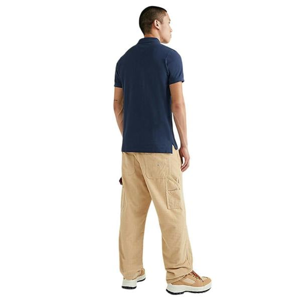 Tommy Jeans Mens Collared Slim Polo Shirt - Navy - 