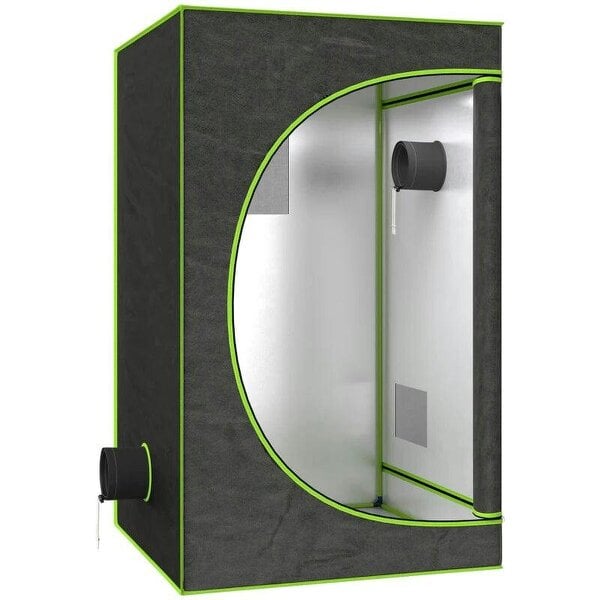 Bobobiy Grow Tent 120 x 200 cm, Reflective Mylar Hydroponic Growing Tent with 600D Oxford Fabric, Black, 120 x 120 x 200 cm