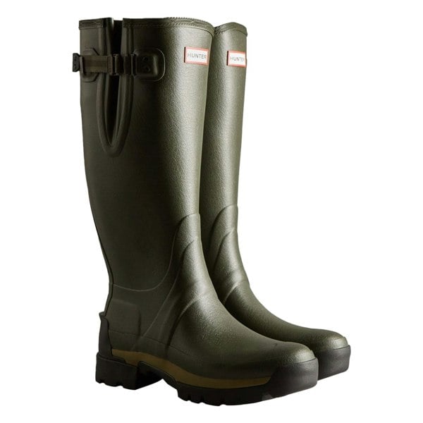 Hunter Balmoral Adjustable Mens Wellingtons - Dark Olive